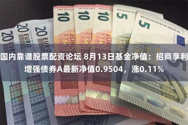 国内靠谱股票配资论坛 8月13日基金净值:招商享利增强债券A最新净值0.9504,涨0.11%