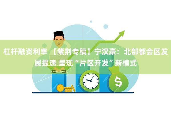 杠杆融资利率 【紫荆专稿】宁汉豪：北部都会区发展提速 呈现“片区开发”新模式